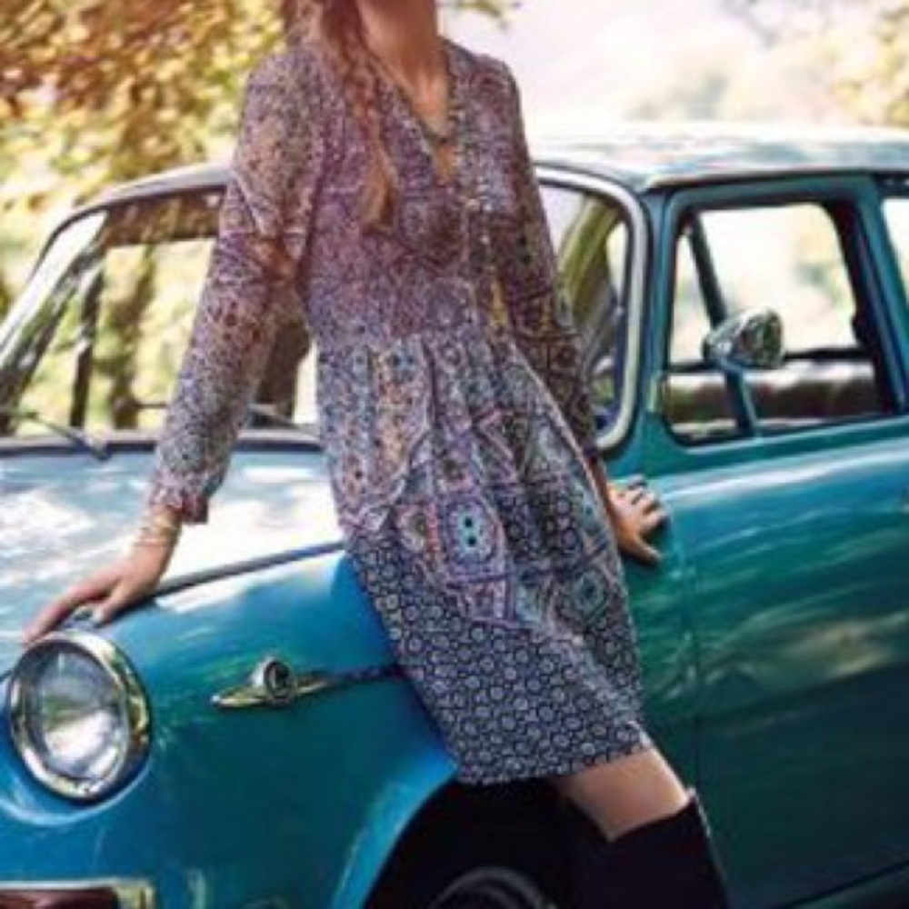 Anthropology Maeve Tiled Amethyst Dress